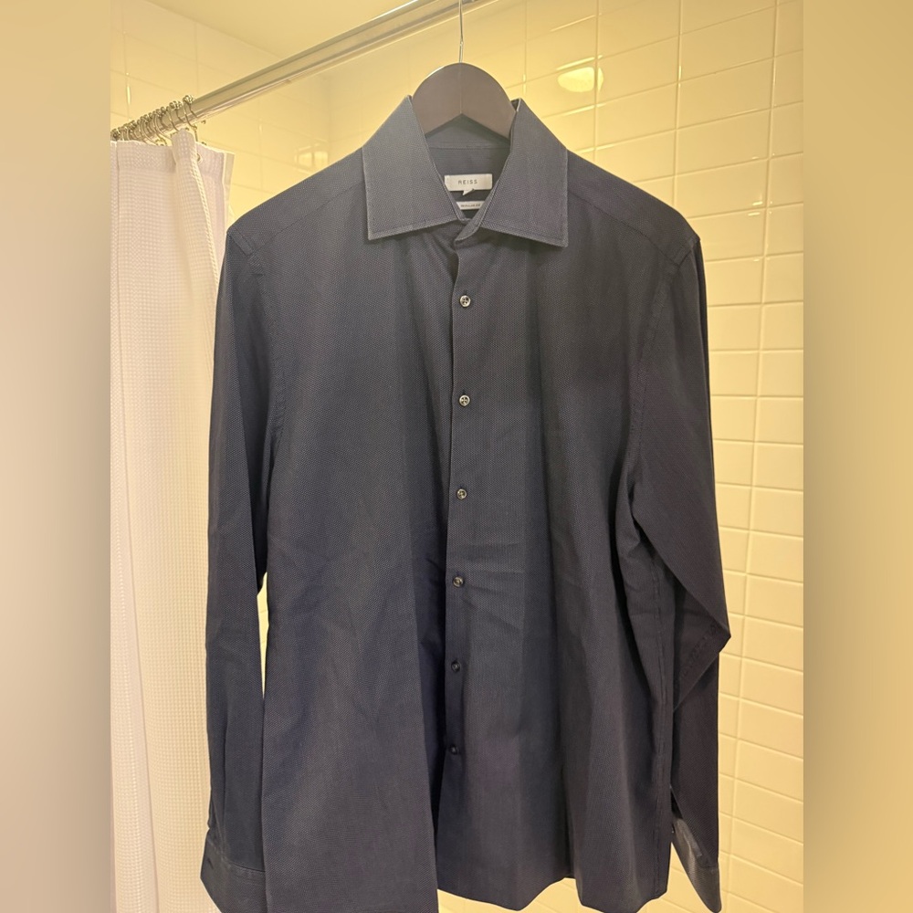 Reiss Men's Navy Dress Shirt